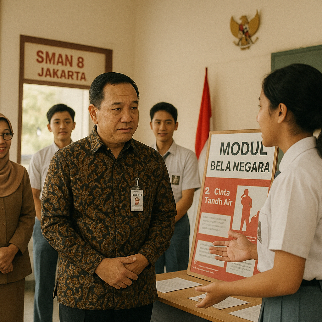 Mendikbudristek Tinjau Penerapan Kurikulum Merdeka Modul Bela Negara di SMAN 8 Jakarta