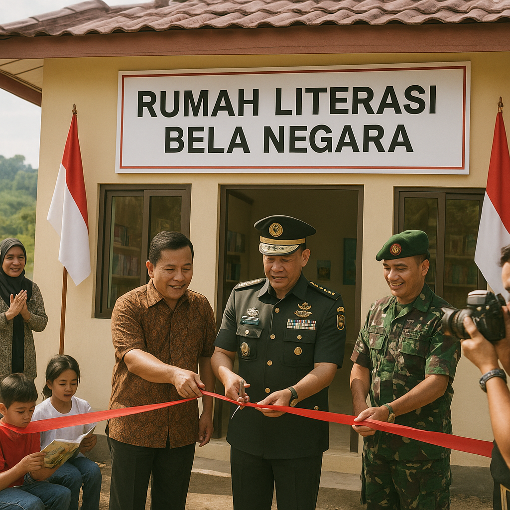 Menhan Resmikan 'Rumah Literasi Bela Negara' di Perbatasan Entikong