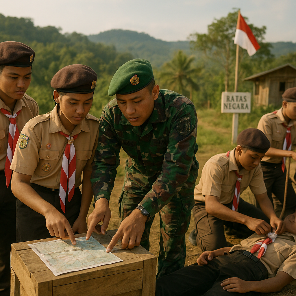 Pramuka Saka Wira Kartika Kembali Aktifkan Latihan Bersama TNI di Daerah Perbatasan