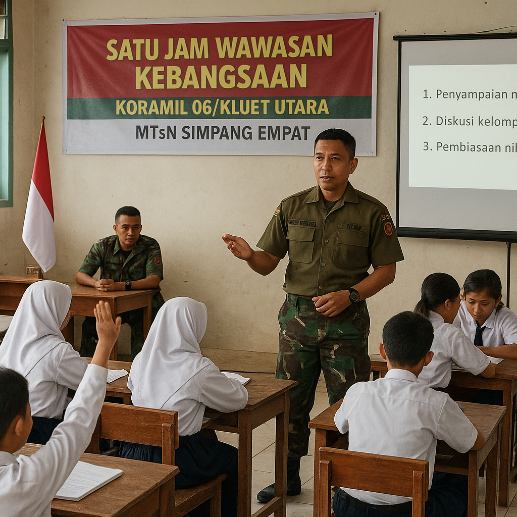 Satu Jam di MTsN, Koramil 06/Kluet Utara Tanamkan Wawasan Ke...