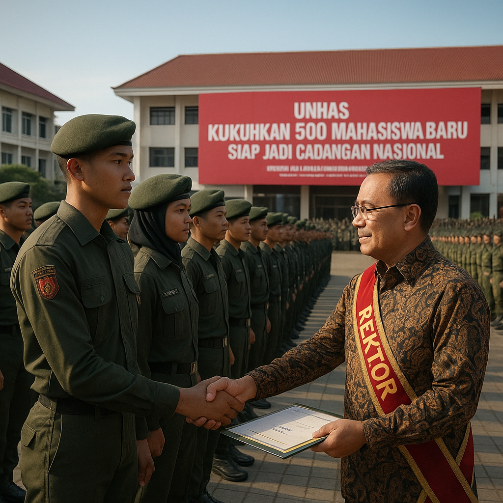 Unhas Kukuhkan 500 Mahasiswa Baru Menwa, Siap Jadi Cadangan...