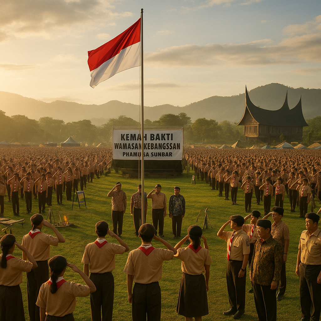 Pramuka Sumbar Gelar Kemah Bakti Wawasan Kebangsaan, Libatkan Ribuan Pelajar