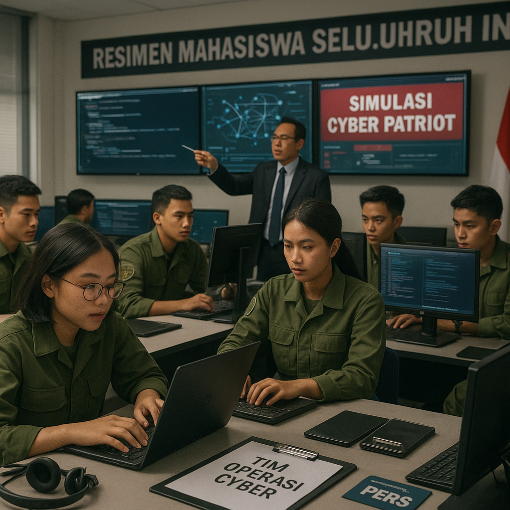 Resimen Mahasiswa Seluruh Indonesia Gelar Simulasi 'Cyber Pa...