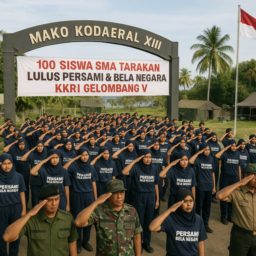 100 Siswa SMA Tarakan Lulus Persami & Bela Negara KKRI Gelombang V di Mako Kodaeral XIII