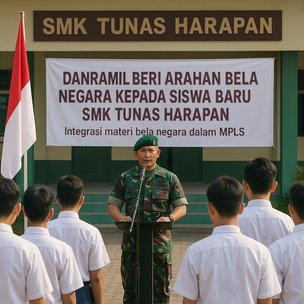 Danramil Beri Arahan Bela Negara Kepada Siswa Baru SMK Tunas...
