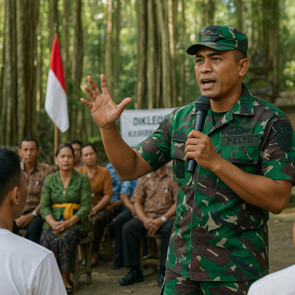 Perkuat Semangat Cinta Tanah Air, Babinsa Peltu Dewa Agung P...