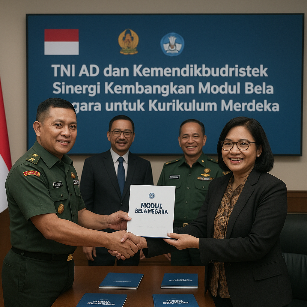 TNI AD dan Kemendikbudristek Sinergi Kembangkan Modul Bela N...