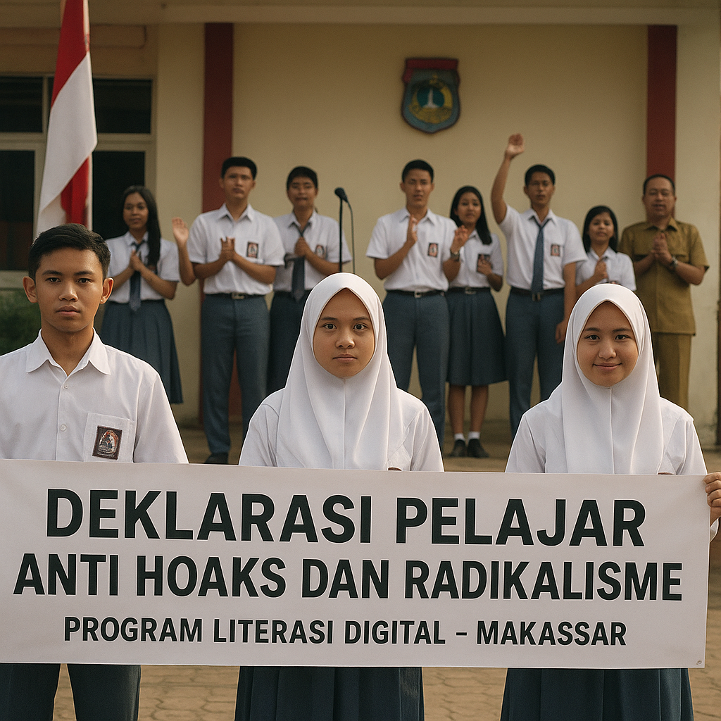Siswa SMA di Makassar Gelar Deklarasi 'Pelajar Anti Hoaks da...