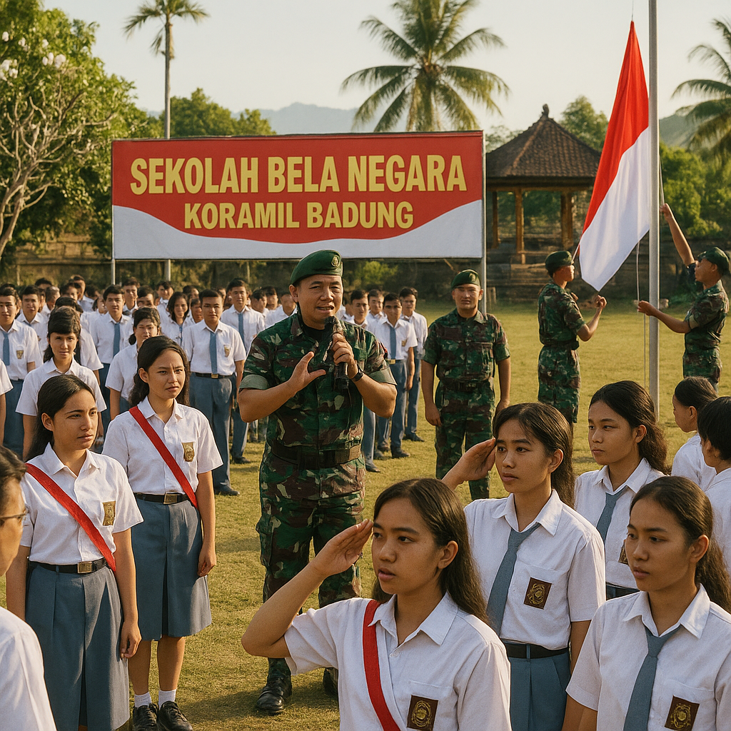 Pelajar SMA di Bali Ikuti Program 'Sekolah Bela Negara' Bers...