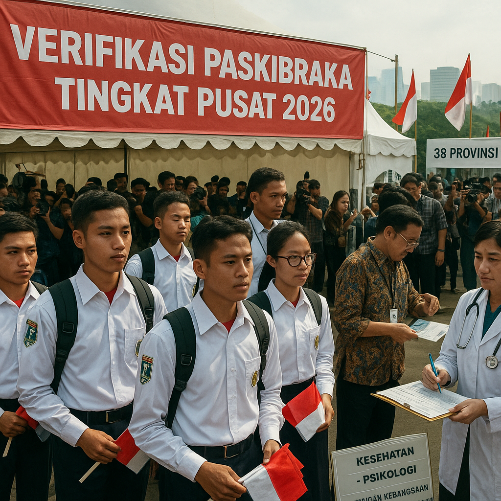 Peserta dari 38 Provinsi Tiba di Jakarta, Verifikasi Paskibr...