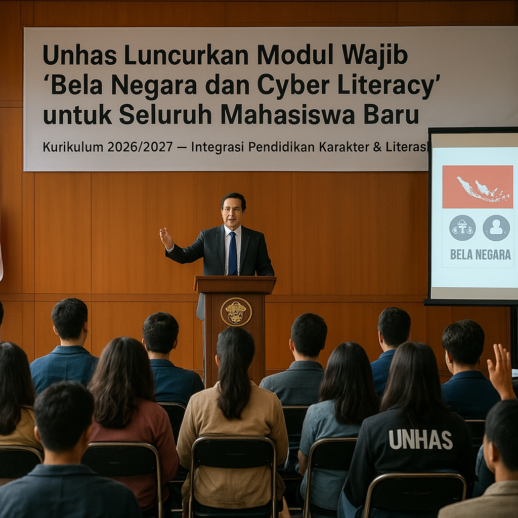 Unhas Luncurkan Modul Wajib 'Bela Negara dan Cyber Literacy'...