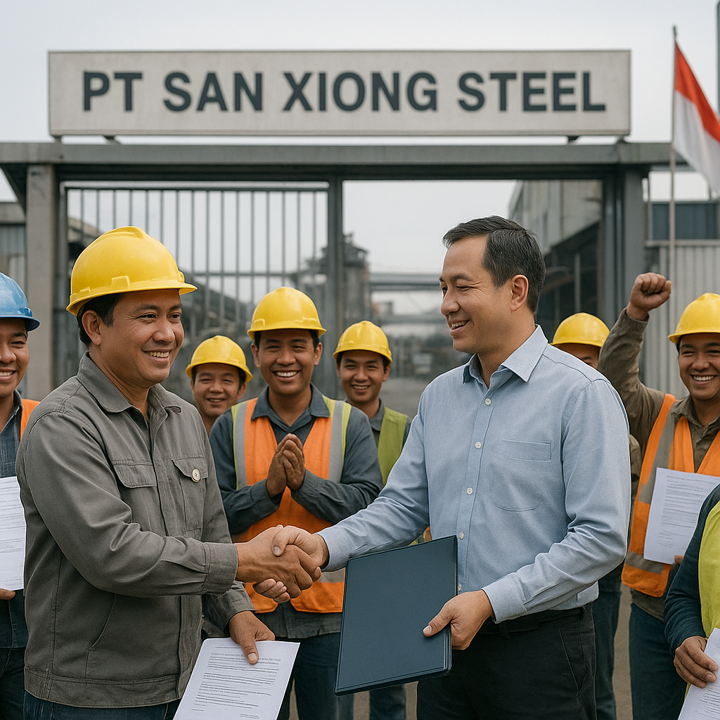 Buruh PT San Xiong Steel Dapat Kepastian Setelah 11 Bulan, R...