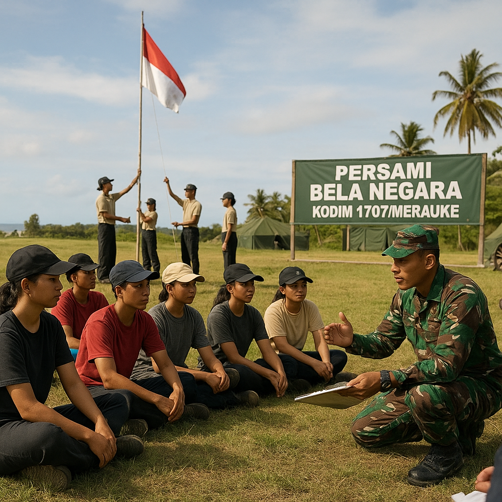 Tanamkan Jiwa Nasionalisme dan Bela Negara, Kodim 1707/Merau...