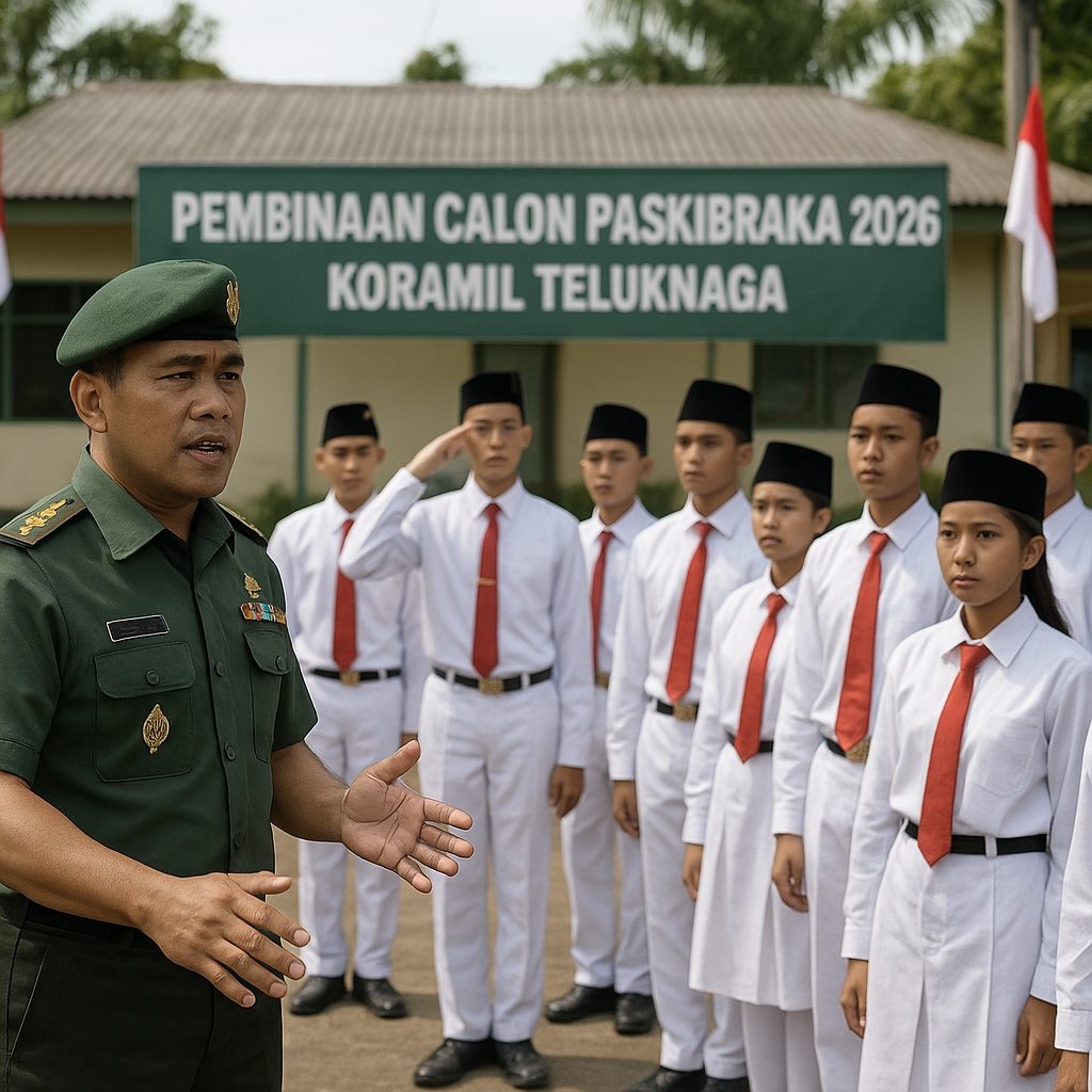 Danramil Teluknaga Tanamkan Nasionalisme kepada Calon Paskib...