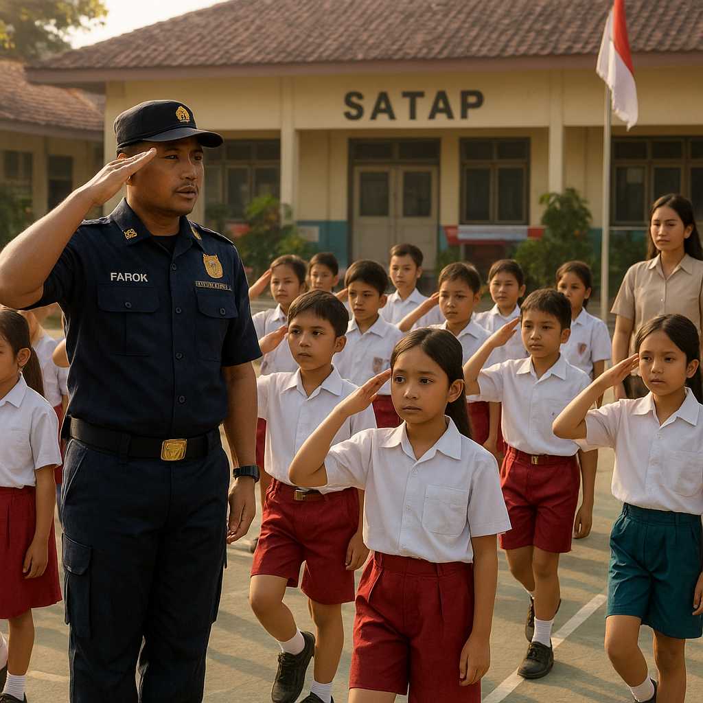 Tanamkan Nasionalisme, Bhabinkamtibmas Kunyi Latih PBB Siswa...
