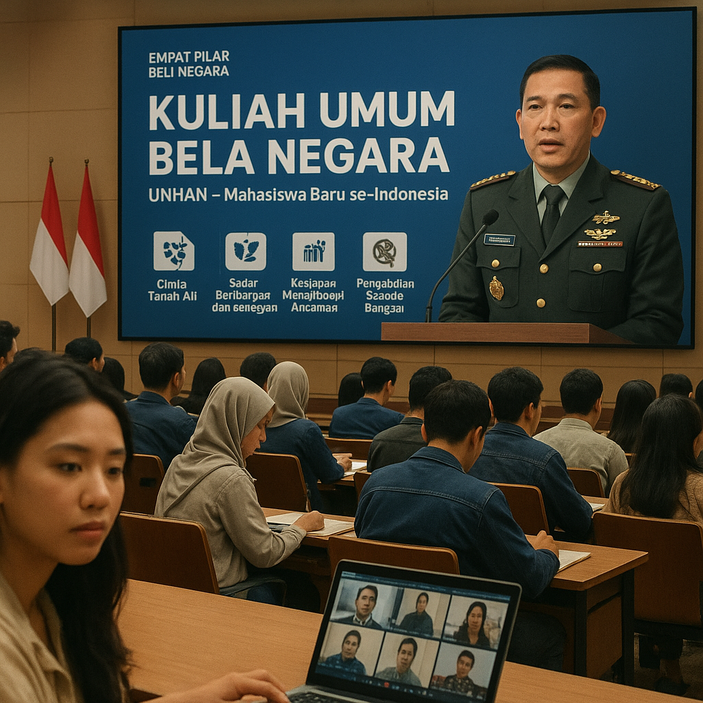 Unhan Gelar Kuliah Umum Bela Negara bagi Mahasiswa Baru se-I...