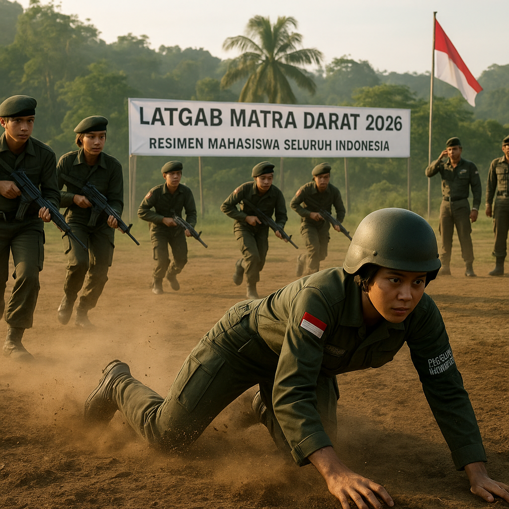 Resimen Mahasiswa Seluruh Indonesia Gelar 'Latgab Matra Dara...