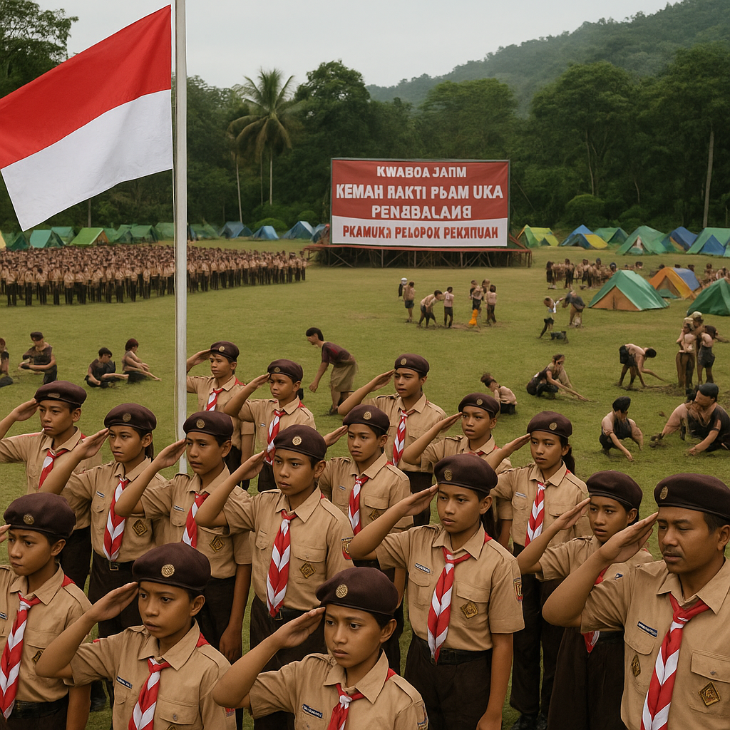 Kwarda Jatim Gelar Kemah Bakti Pramuka Penggalang dengan Tem...