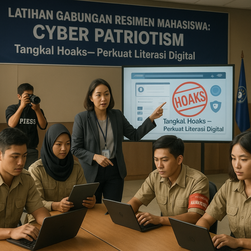 Resimen Mahasiswa Gelar Latihan Gabungan Bertema 'Cyber Patr...
