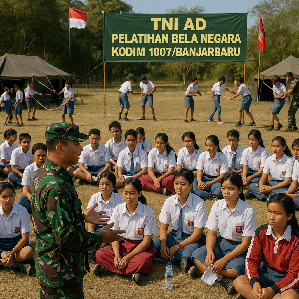 TNI AD Latih Bela Negara bagi Pelajar SMP dan SMA se-Kota Ba...