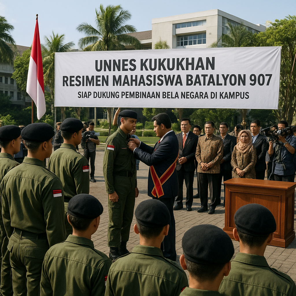 Unnes Kukuhkan Resimen Mahasiswa Batalyon 907, Siap Dukung P...