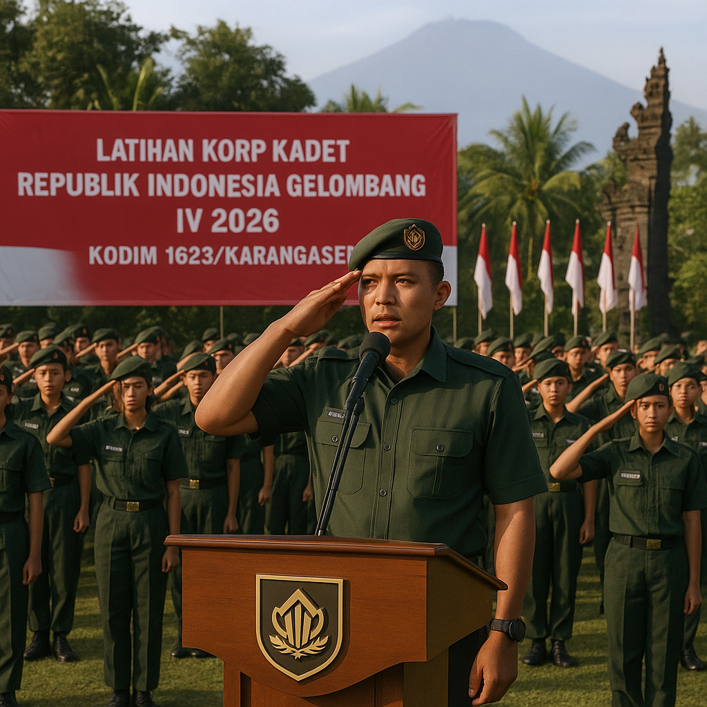 Kodim 1623/Karangasem Gelar Pembukaan Latihan Korp Kadet Rep...