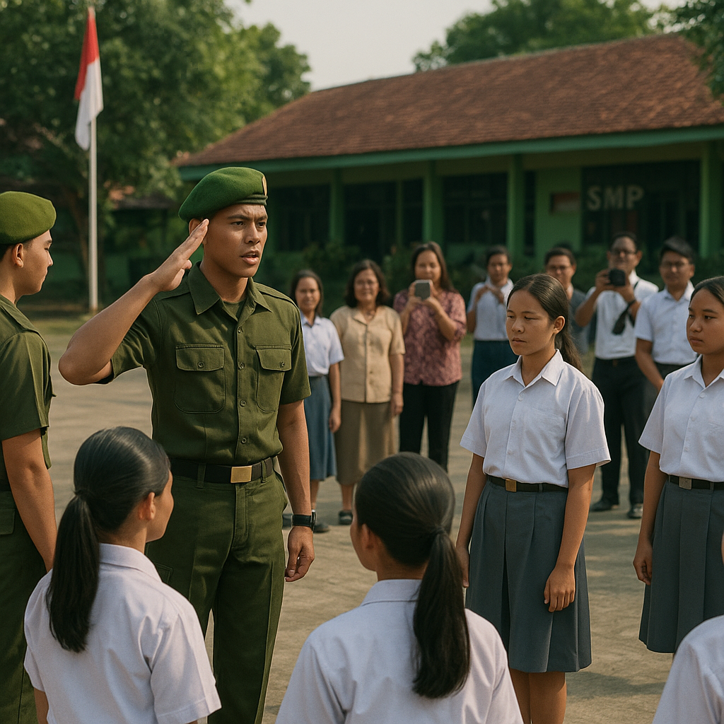 Program 'Resimen Mahasiswa Goes to School' Dimulai, Mahasisw...