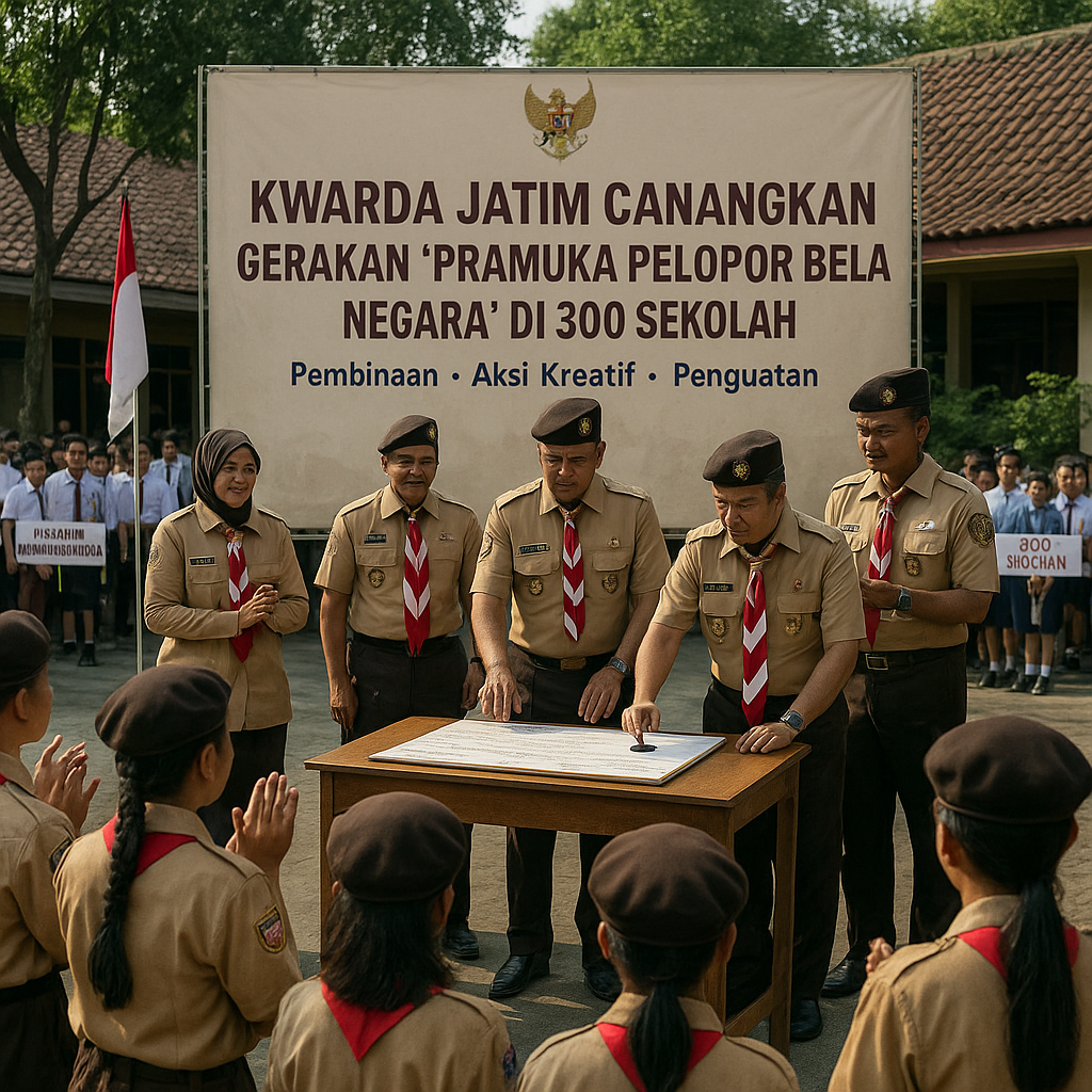 Kwarda Jatim Canangkan Gerakan 'Pramuka Pelopor Bela Negara'...