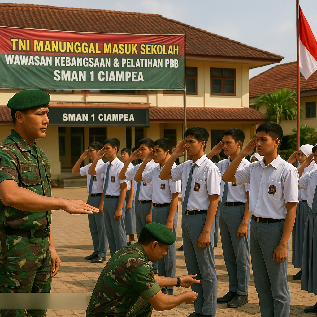 Perkuat Jiwa Nasionalisme Sejak Dini, Koramil Ciampea Berika...