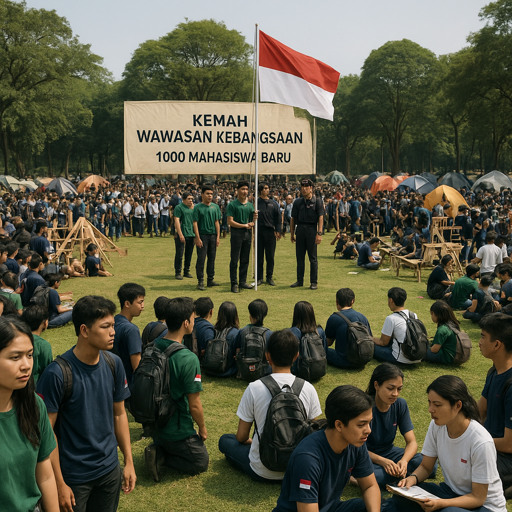1000 Mahasiswa Baru Ikuti Kemah Wawasan Kebangsaan di Cibubu...