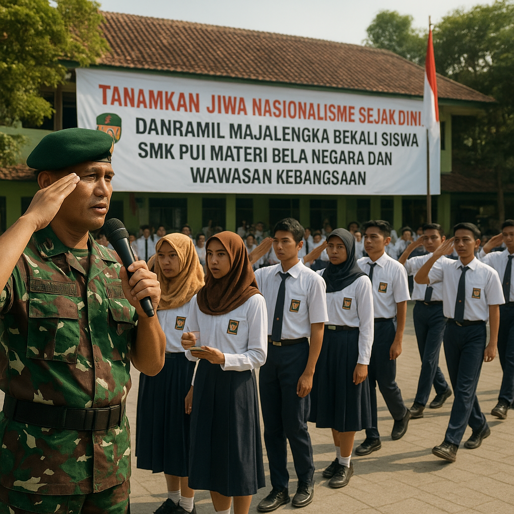 Tanamkan Jiwa Nasionalisme Sejak Dini, Danramil Majalengka B...