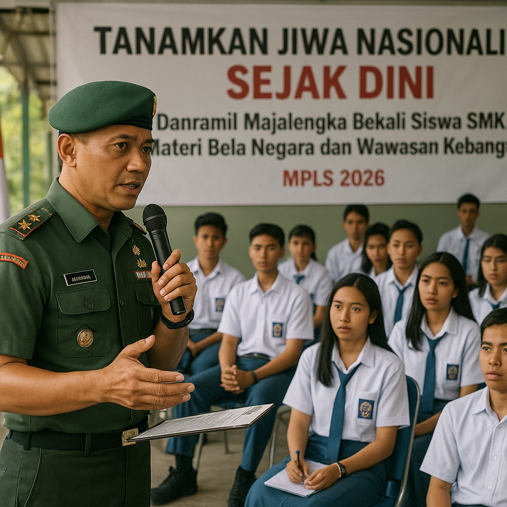 Tanamkan Jiwa Nasionalisme Sejak Dini, Danramil Majalengka B...