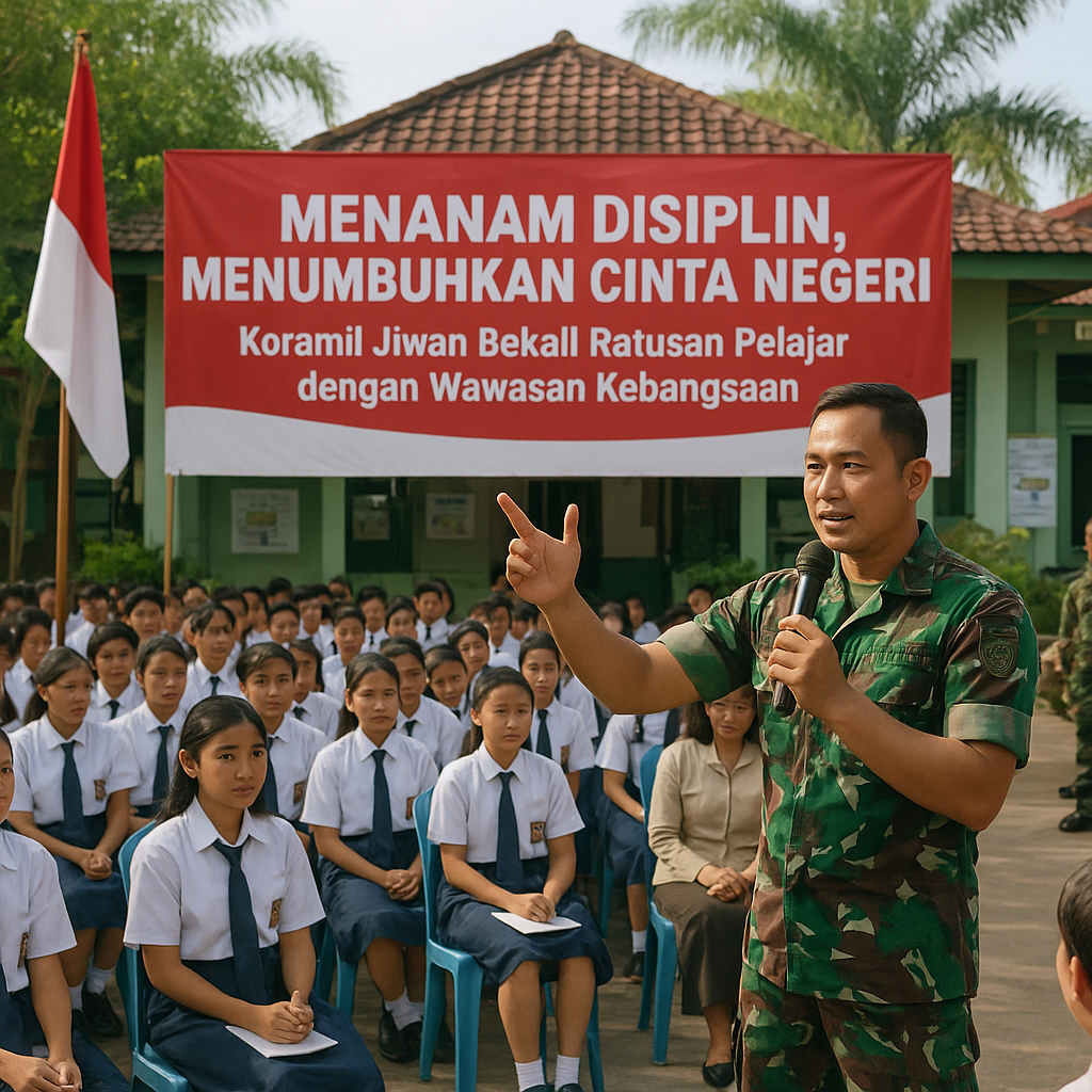 Menanam Disiplin, Menumbuhkan Cinta Negeri, Koramil Jiwan Be...