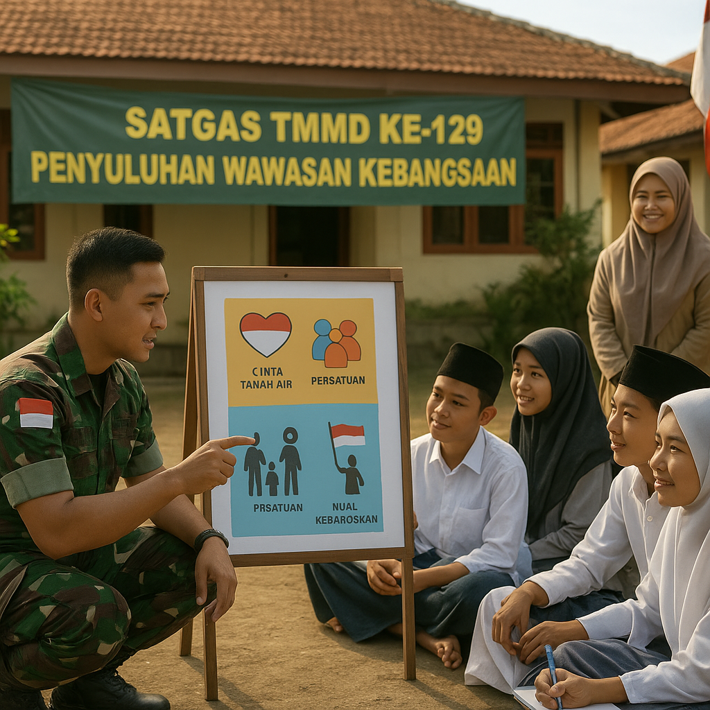 Satgas TMMD Ke-129 Perkuat Jiwa Nasionalisme Generasi Muda M...