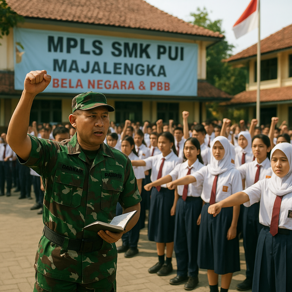 Danramil Majalengka Bekali Siswa SMK PUI dengan Materi Bela...