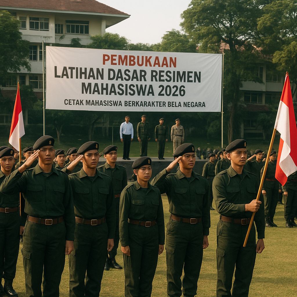 Pembukaan Latihan Dasar Resimen Mahasiswa 2026, Cetak Mahasi...