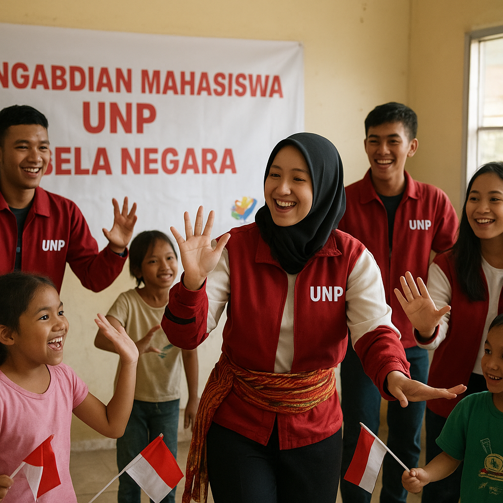 Mahasiswa UNP Tanamkan Nasionalisme pada Anak-anak PMI di Ma...