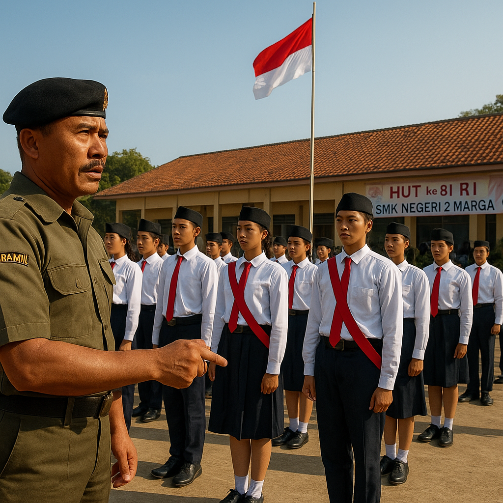 Gembleng Patriot Muda! Personel Koramil Marga Siapkan Calon...