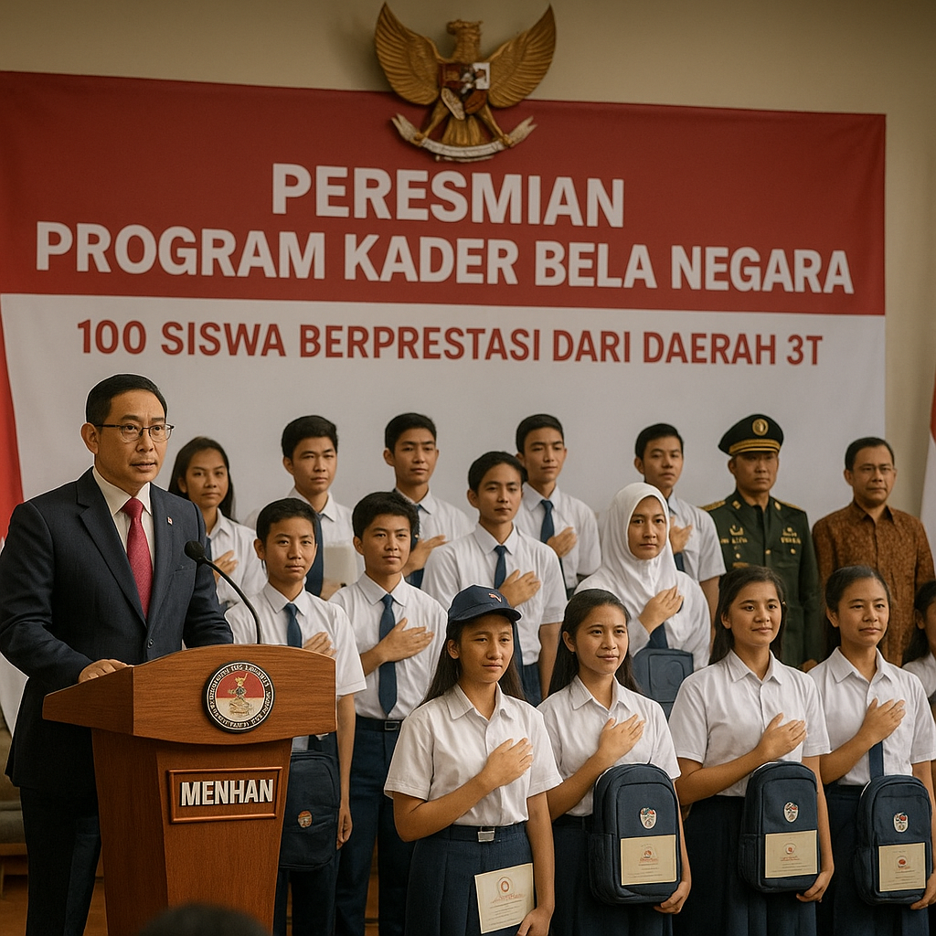 Menhan Resmikan Program 'Kader Bela Negara' untuk Siswa Berp...