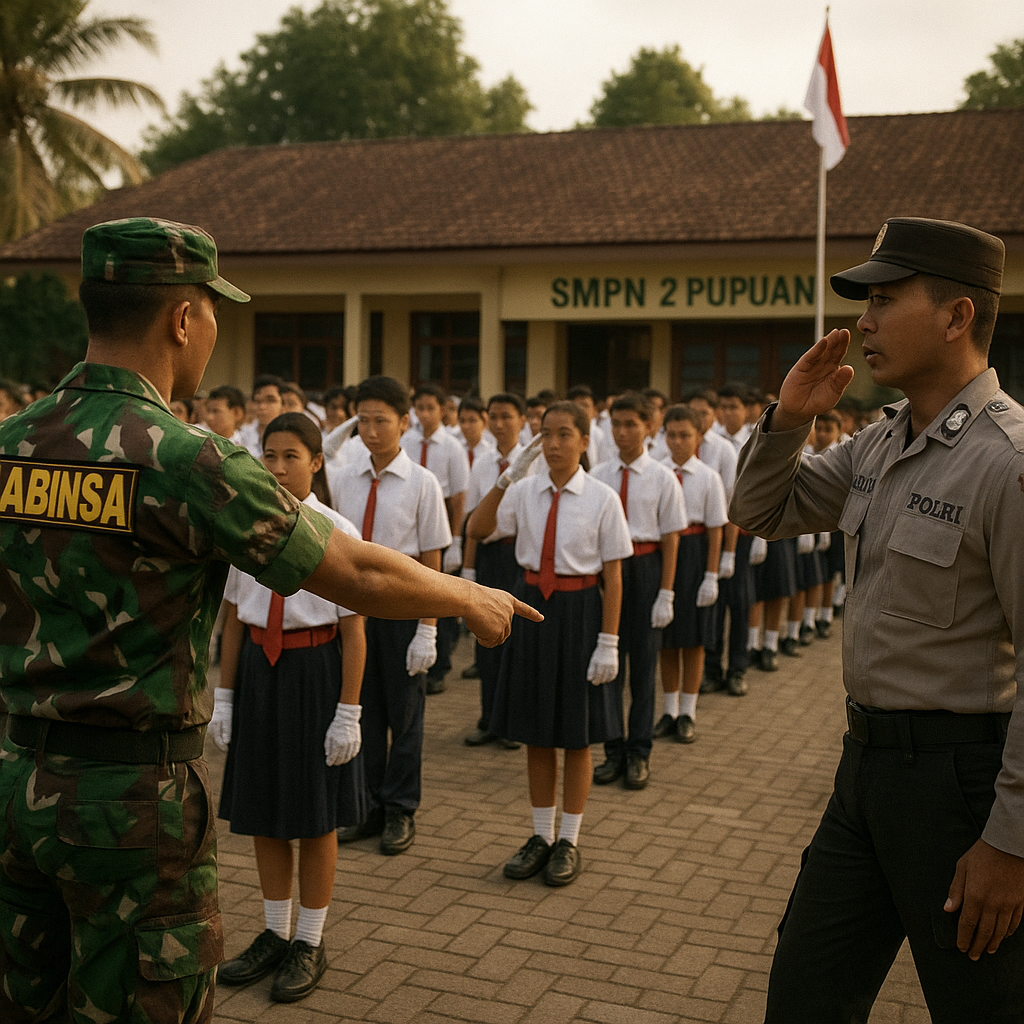 25 Calon Paskibraka SMPN 2 Pupuan Digembleng, Babinsa Tanamk...
