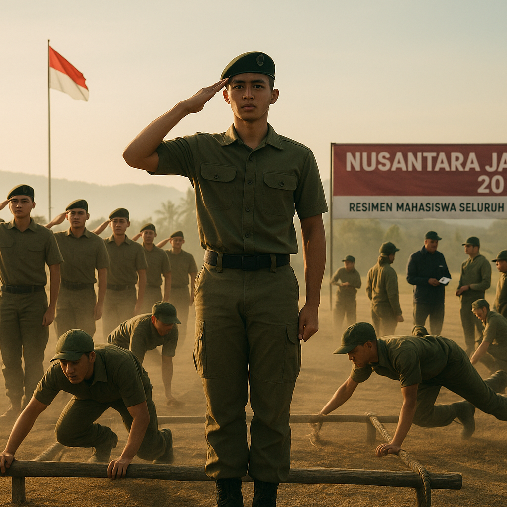 Resimen Mahasiswa Seluruh Indonesia Gelar Latihan Gabungan B...