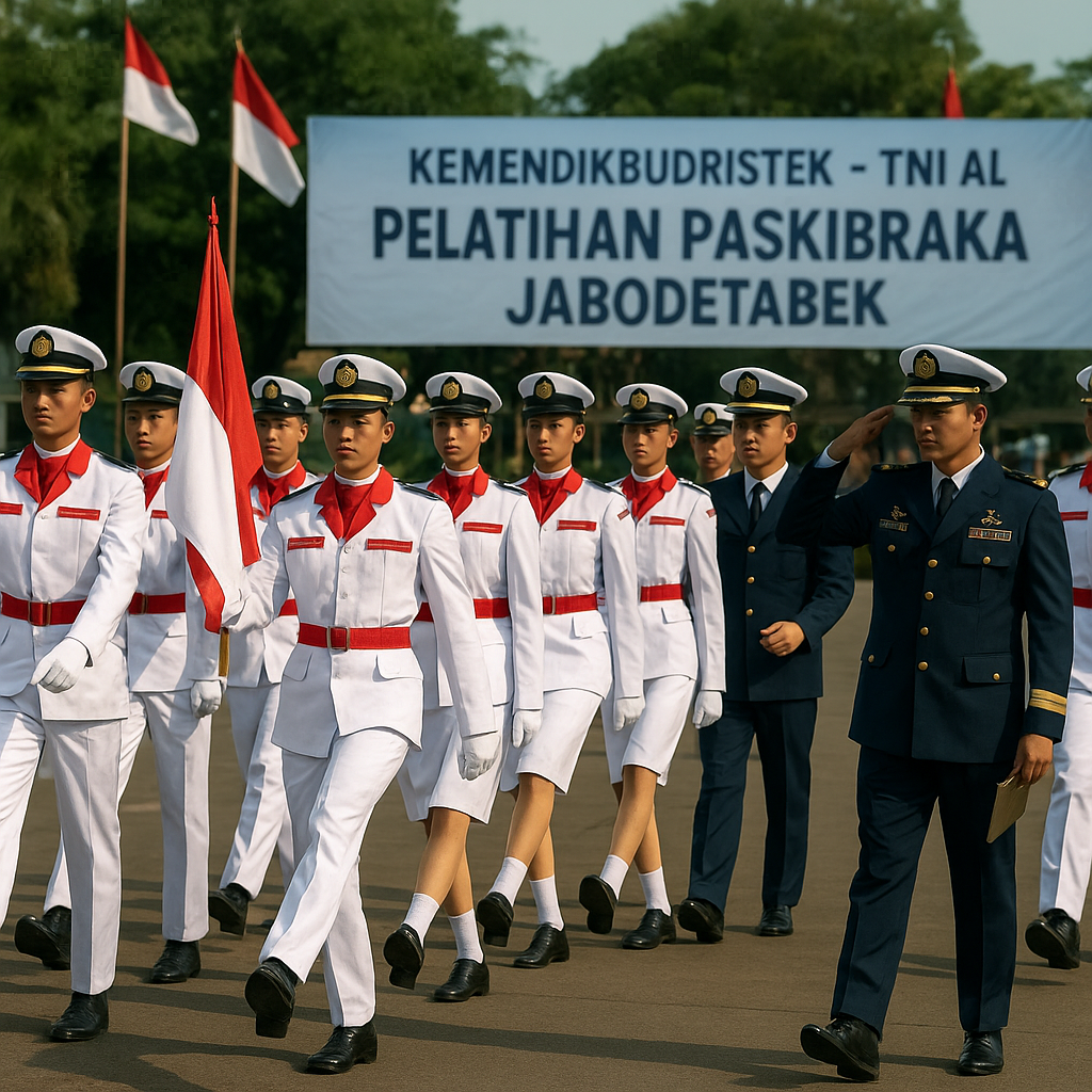 Kemendikbudristek Gandeng TNI AL Latih Paskibraka Sekolah se...