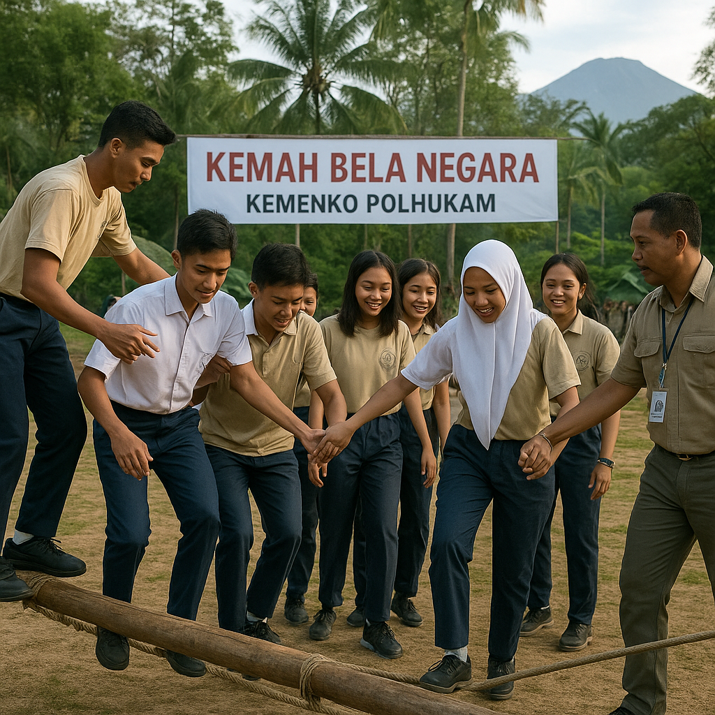 Siswa SMA ikuti Kemah Bela Negara yang Digelar Kemenko Polhu...