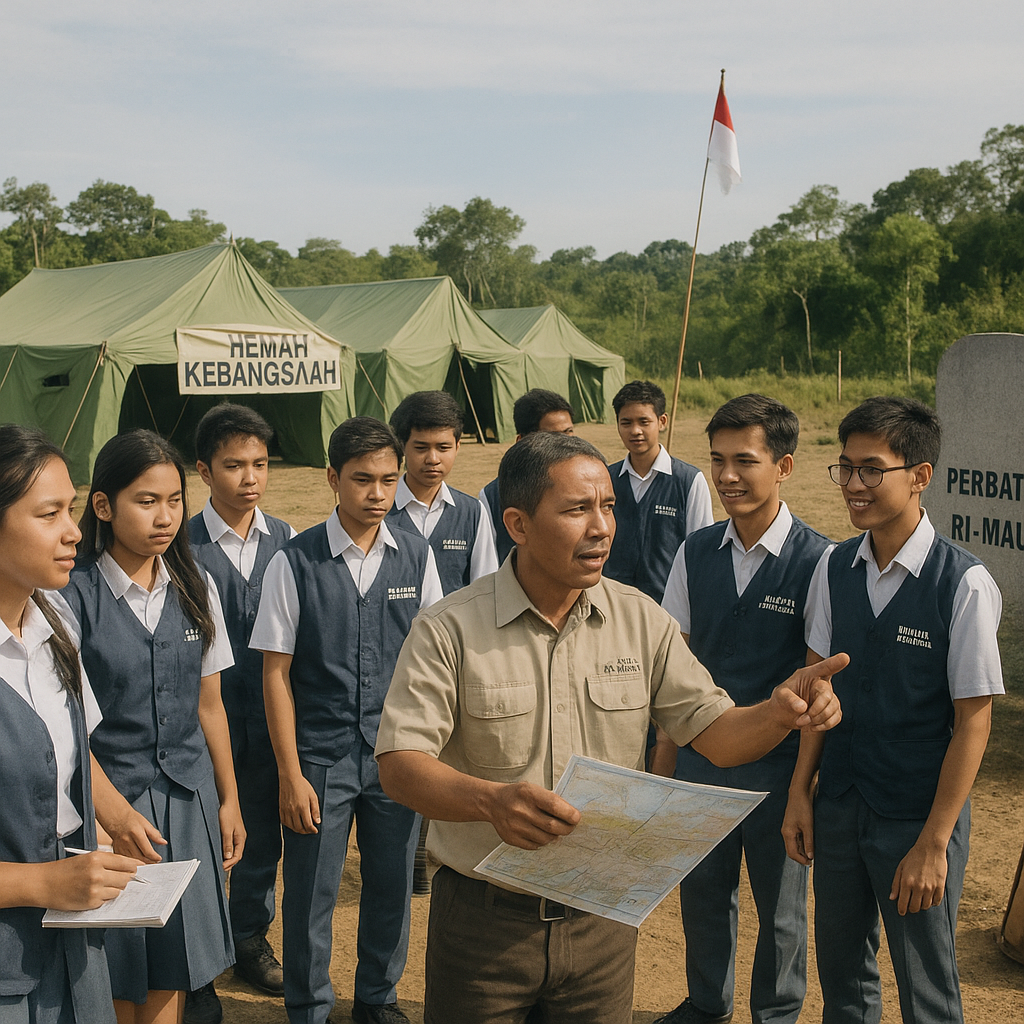 Siswa SMA Ikuti Kemah Kebangsaan di Perbatasan RI-Malaysia