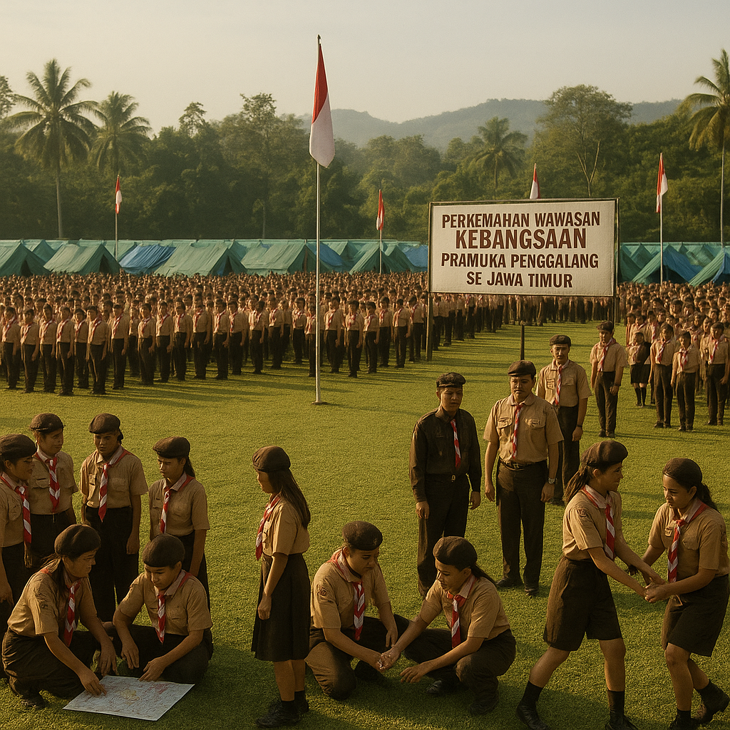 Pramuka Penggalang se-Jawa Timur Ikuti Perkemahan Wawasan Ke...