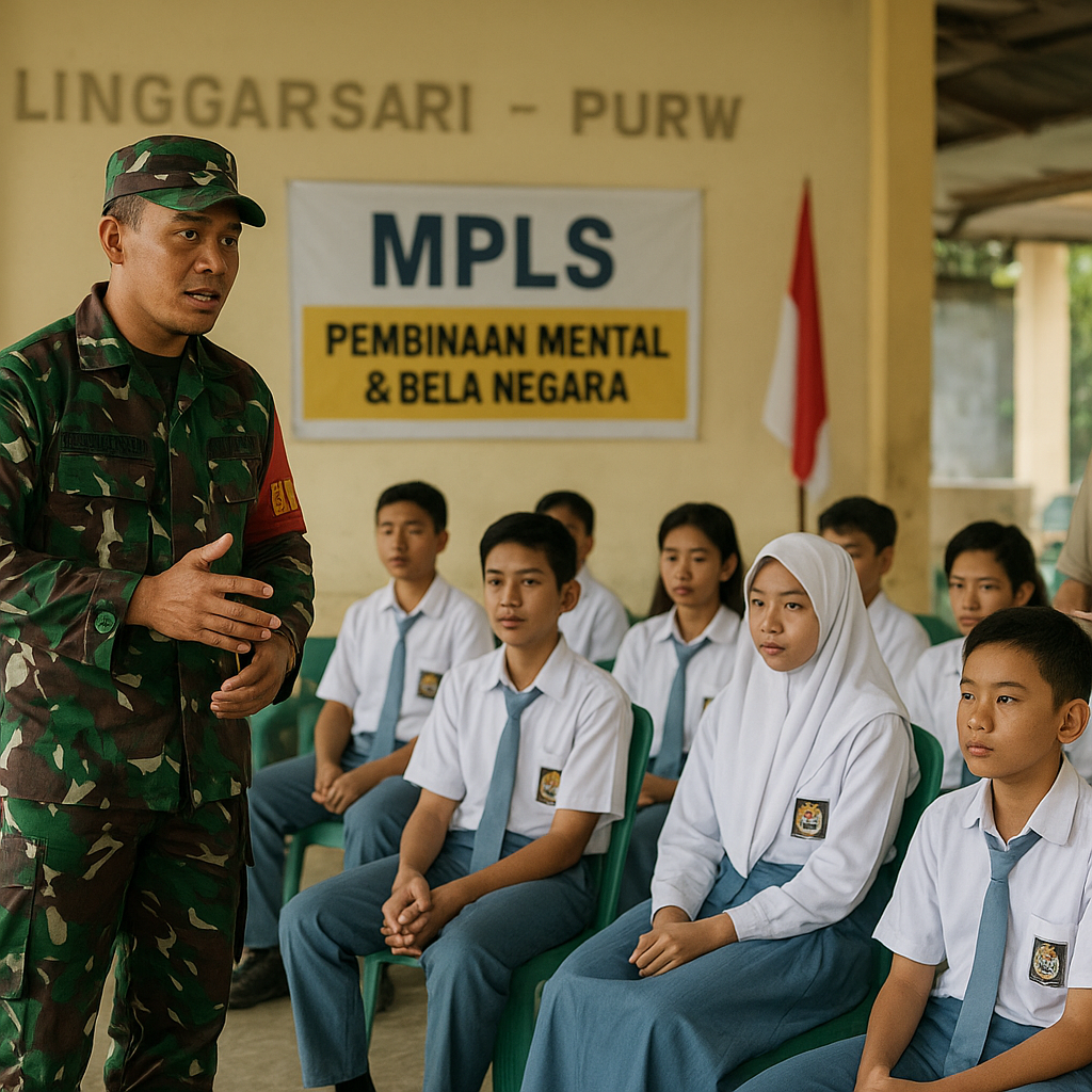 Babinsa Linggarsari Bekali Siswa SMP dengan Pembinaan Mental...