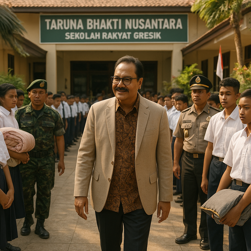 Gus Ipul Tinjau Taruna Bhakti Nusantara di Sekolah Rakyat Gr...