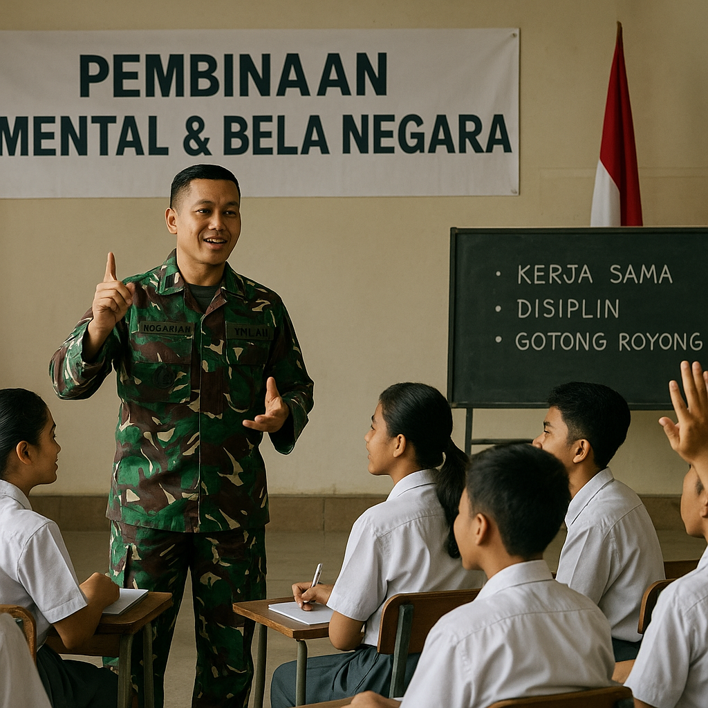 Babinsa Linggarsari Bekali Siswa SMP dengan Pembinaan Mental...