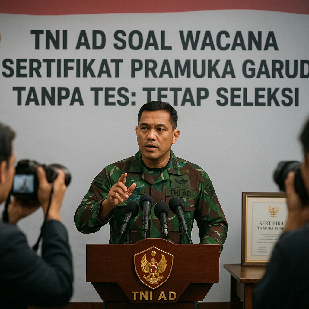 TNI AD soal Wacana Sertifikat Pramuka Garuda Tanpa Tes: Teta...