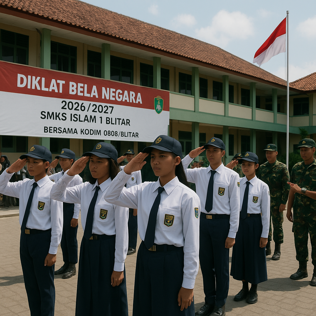 Empat Gelombang Diklat Bela Negara SMKS Islam 1 Blitar Bentuk Generasi Tangguh